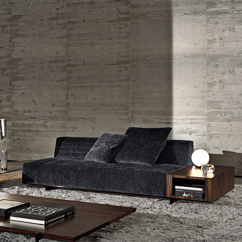 Italienisch Minotti moderne schwarze Baumwolle und Leinensofa Stoff Schnittset Möbel